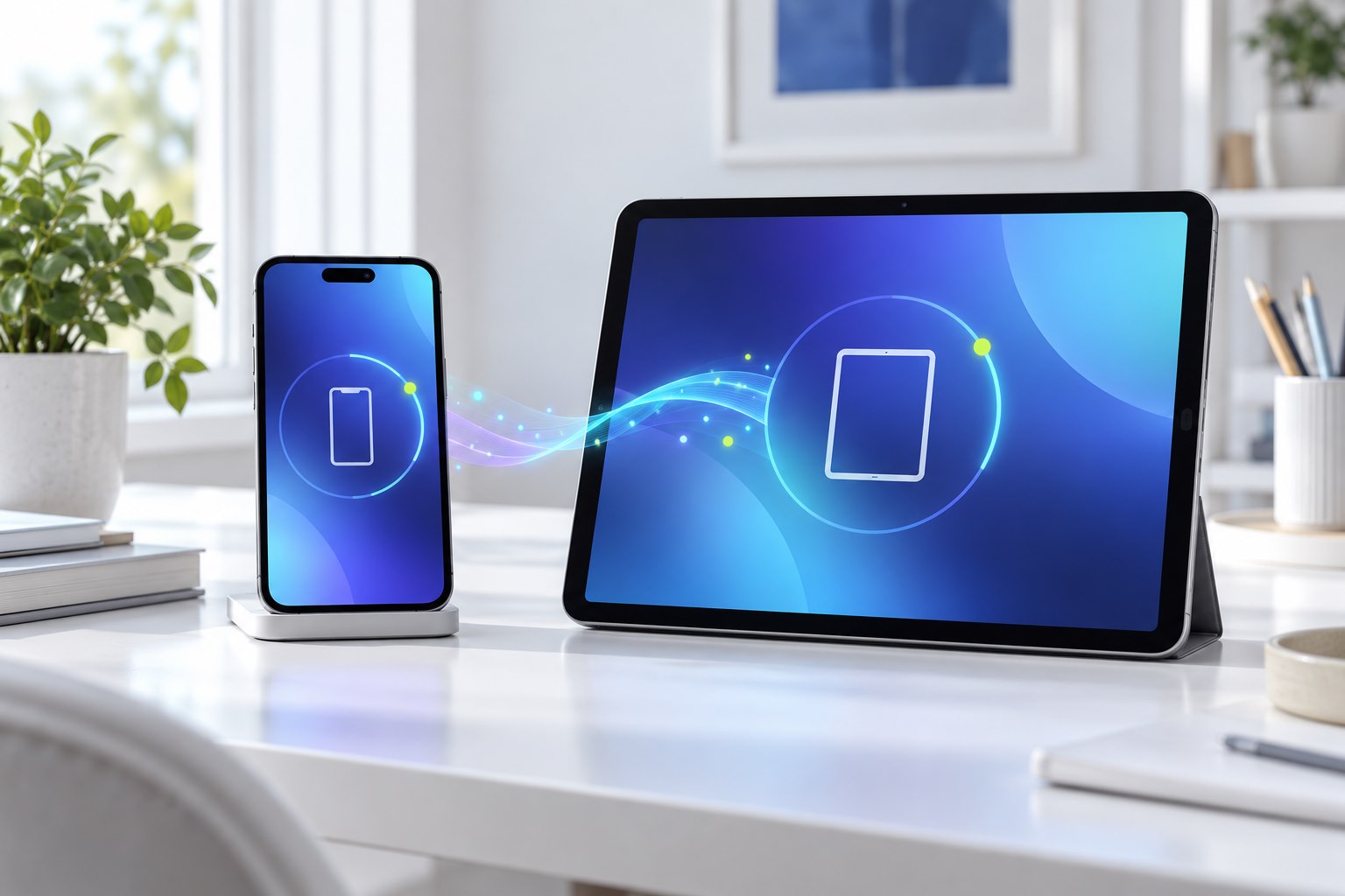 iPhone与iPad之间的网络连接示意