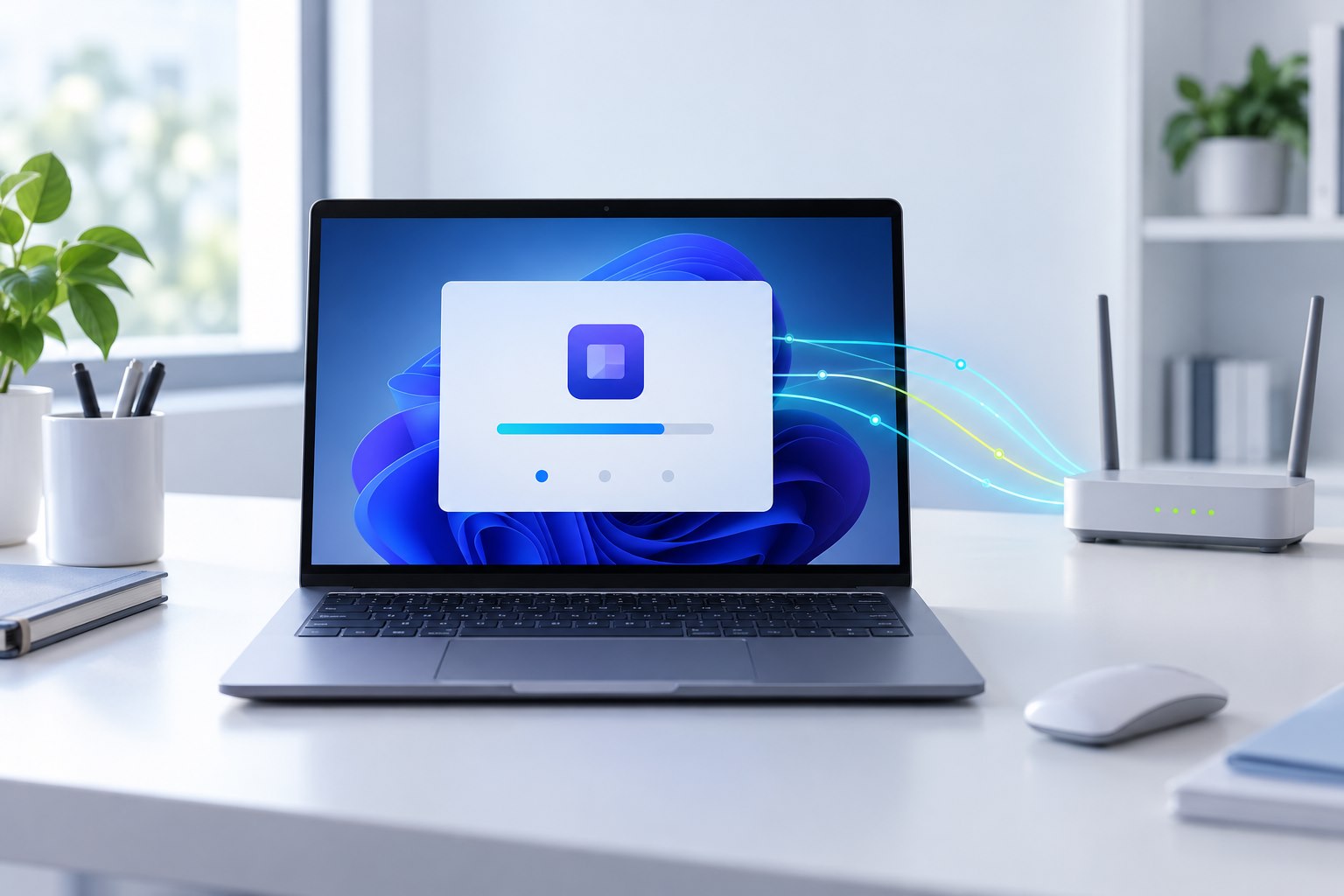 Windows笔记本与网络连接设备的桌面环境